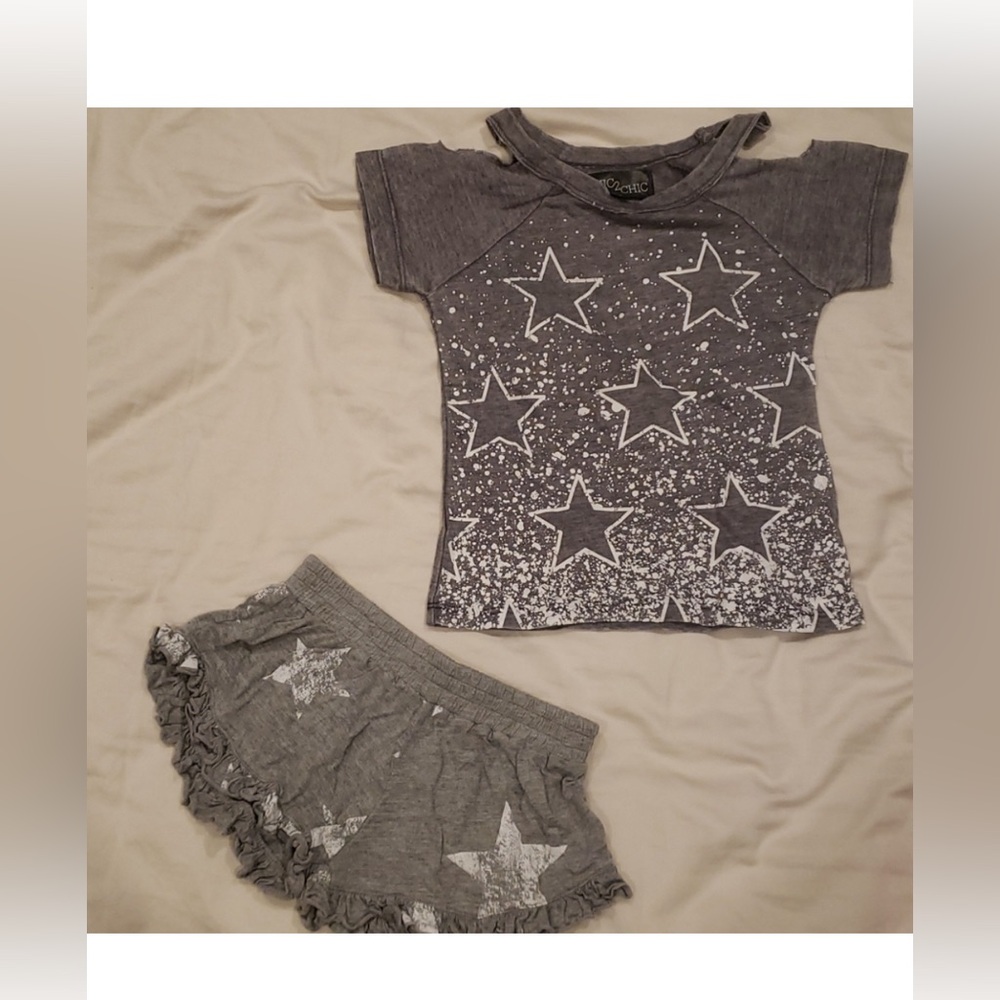 Flowers by zoe shorts & chic2chic top toddler girl 4T set bundle